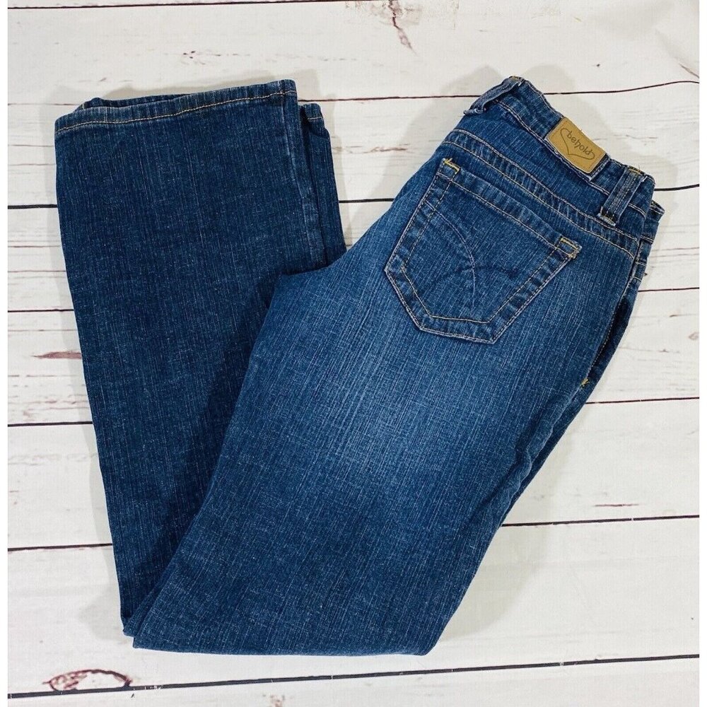Behold Amber Jeans Juniors Size 7 Low Rise Blue Bootcut Teen Denim Pants - Picture 3 of 8